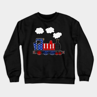 Steam Train American Flag USA 4th July Trains Crewneck Sweatshirt